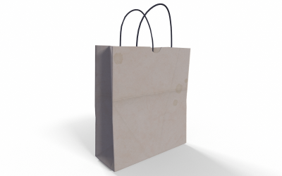 Bolsa de papel modelo Lowpoly 3D