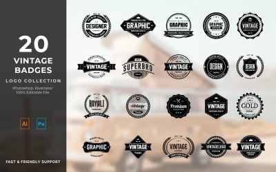 Logo Vintage - Collection de conceptions de logos d&amp;#39;insignes vintage