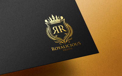 皇家-豪华标志模板与字母R。