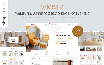 Wicks – Többcélú, reszponzív bútorok Shopify téma
