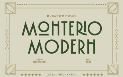 Monterio - Caratteri moderni in stile Art Déco