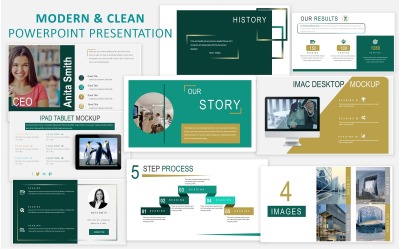 Unieke moderne multifunctionele zakelijke PowerPoint-presentatiesjabloon