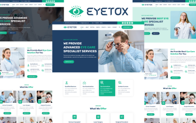 Šablona HTML5 Eyetox – péče o oči a optometristy