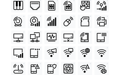 Paquete de iconos de electrónica de piezas de computadora