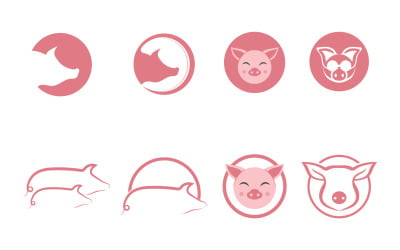 Logotipo de porco e símbolo 矢量 V2