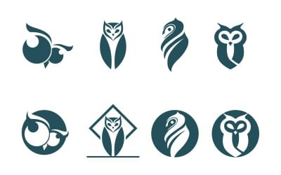 猫头鹰鸟的标志和符号向量V1
