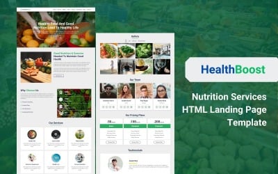 HealthBoost - Modello di pagina di destinazione HTML per servizi nutrizionali