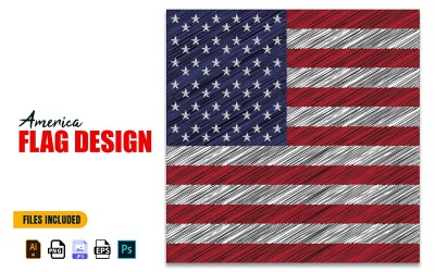 7月4日美国独立日国旗设计插图
