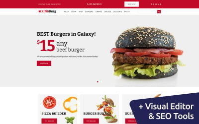 Burger Website Template for 餐厅s and Delivery