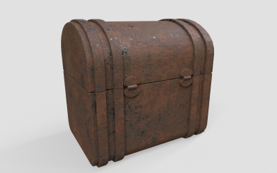 Old Loot Chest Low-poly 3D modell