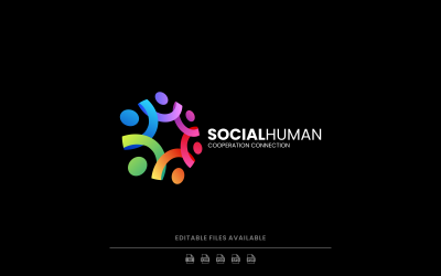 Sociaal gradiënt kleurrijk logo