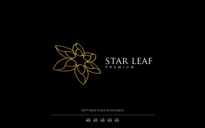 Logo di lusso della linea Star Leaf