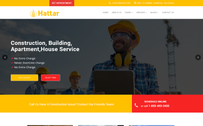 Hatar Construction Building || Responsiv HTML 5 webbplatsmall