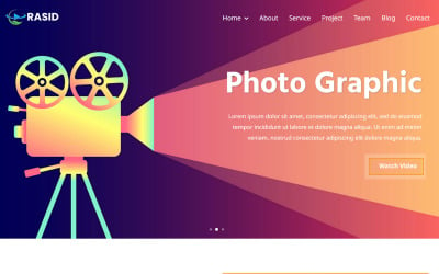 Rasid - Photography &amp;amp; Videography Landing Page  Template