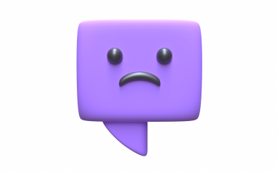 表情符号消息框悲伤3D模型