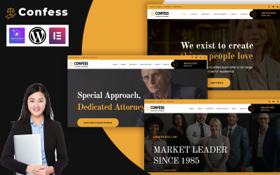 Confess - Lawyer Attorney and Law Firm WordPress Elementor 主题