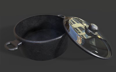 旧生锈烹饪锅3D模型