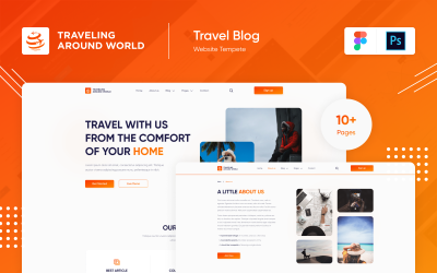 Denvikel - Travel Blog Design Template PSD