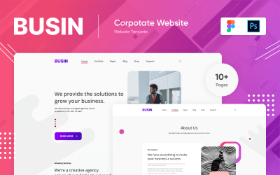 Landing PSD Figma Template &quot;Busin 3&quot;