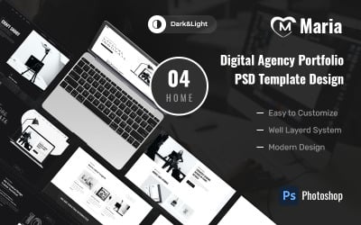 Maria - Minimal Portfolio &amp;amp; Multipurpose PSD Template