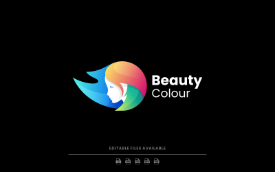 Logo colorato gradiente di bellezza donna