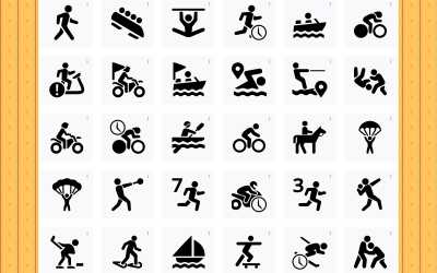 Sports avatars human figures icons