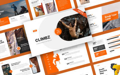 Climbz Climbing Sport PowerPoint šablony