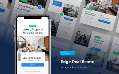 Edge -房地产Instagram帖子和故事主题模板