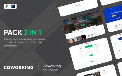 Template-Design-Site Coworing Psd Figma