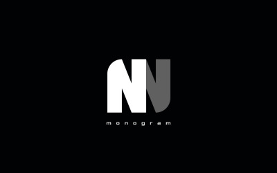 Logotipo plano de monograma de letra MN