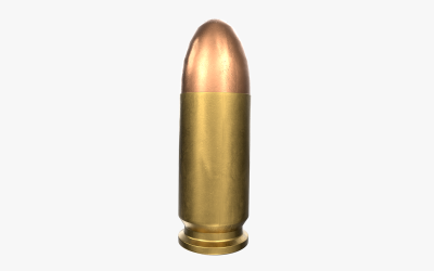9mm子弹3d低多边形模型