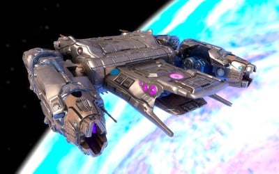 与战斗宇宙飞船Essenor配对的3D模型