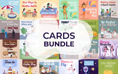 Different Topic Cards Template Bundle