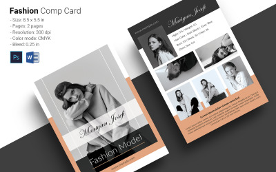 Model Comp Card Corporate Identity-sjabloon