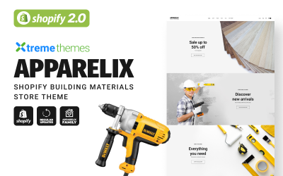 Apparelix Construction, tema da loja de materiais de construção da Shopify