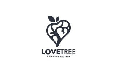 Logo de silhouette d&amp;#39;arbre d&amp;#39;amour