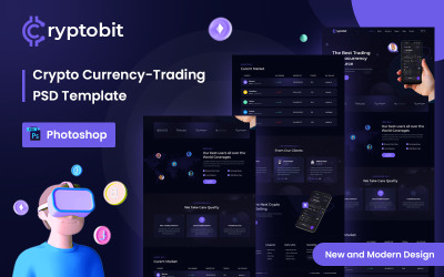 Cryptobit Crypto Trading Szablon PSD