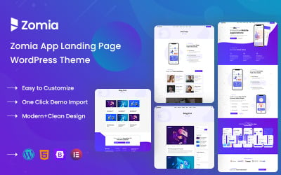 Zomia App Landing WordPress Theme