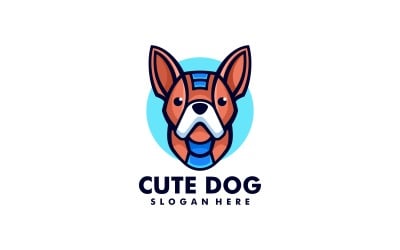 可爱的狗简单的吉祥物标志设计