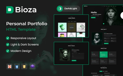 HTML5- Bioza个人作品集目标页面模板