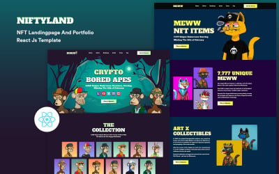 Niftyland - NFT Landing page And Portfolio 反应 Js Template