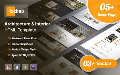 Techno Architecture &amp;amp; 室内设计HTML5模板