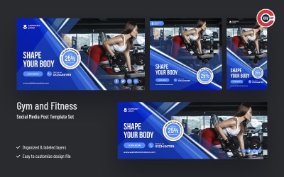 Tělocvična A Fitness Sociální Media Banner Set