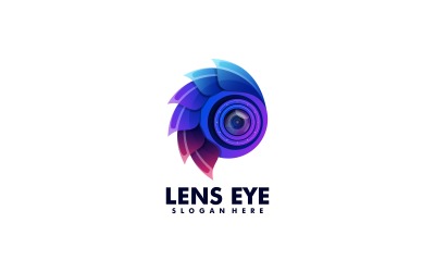 Estilo de logotipo degradado de ojo de lente