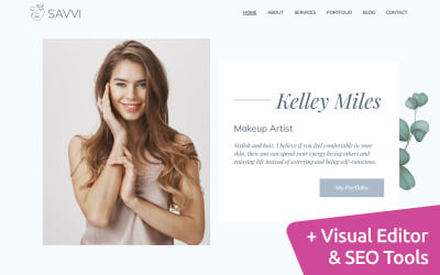 Makeup 艺术ist Website 设计 by MotoCMS