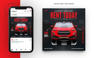 Rental Car Social Media Banner Template Design