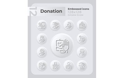 Välgörenhet präglade ikoner Set