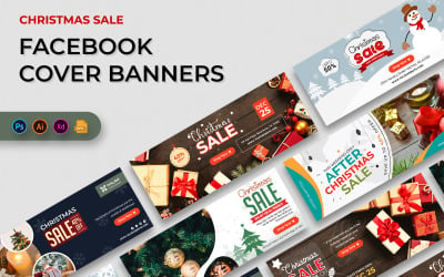 Banners de capa do Facebook com ofertas de Natal