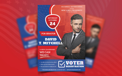 Political Campaign Flyer Print and 社交媒体 Template-01