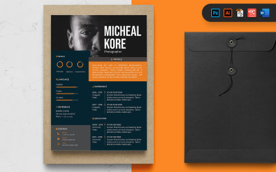 Photographer Modern CV Resume Print Template